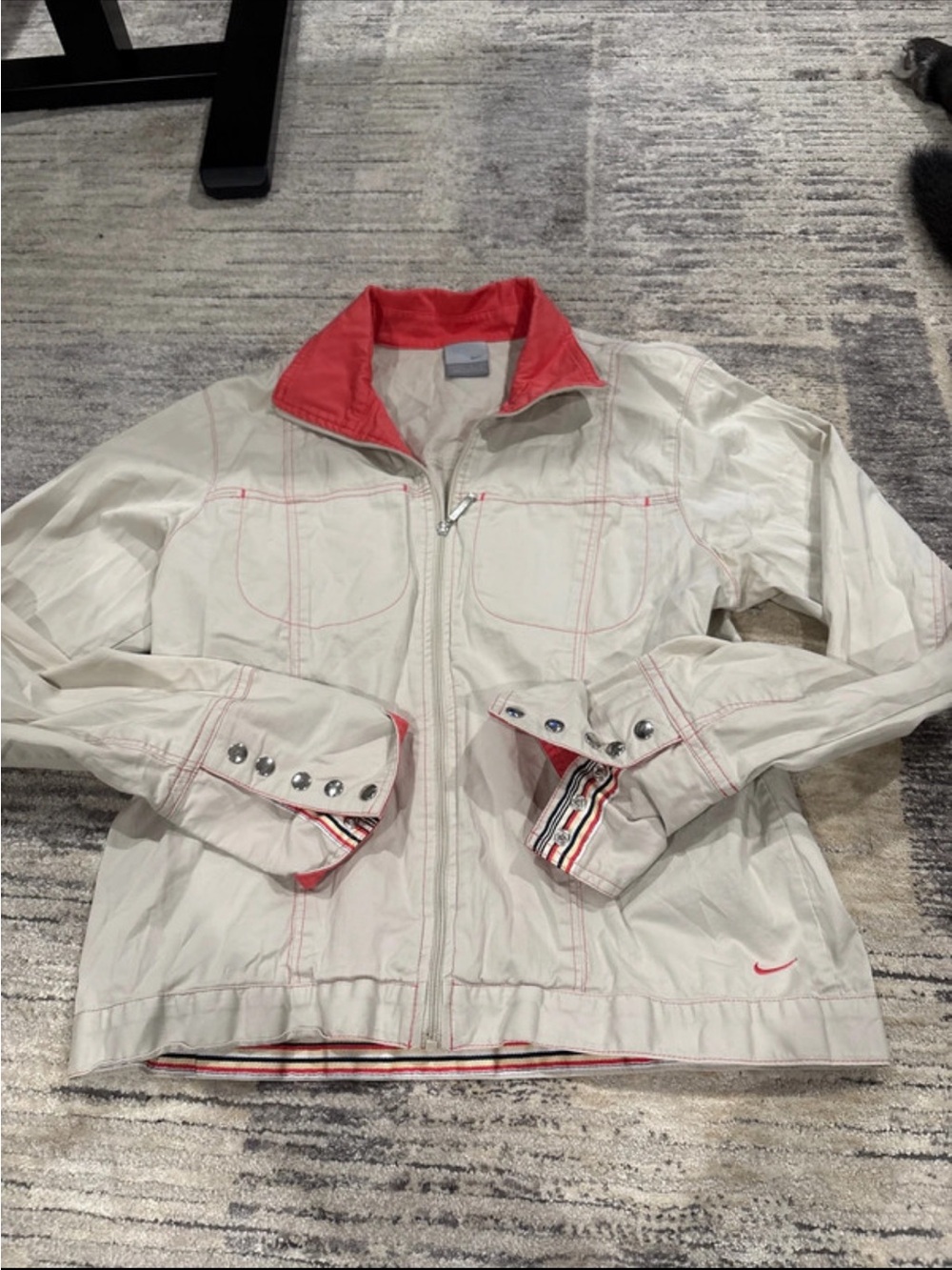 Nike Cream Jacket with Pink CoralTrim Rare Find